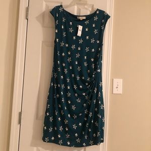 Loft teal floral dress - new with tags